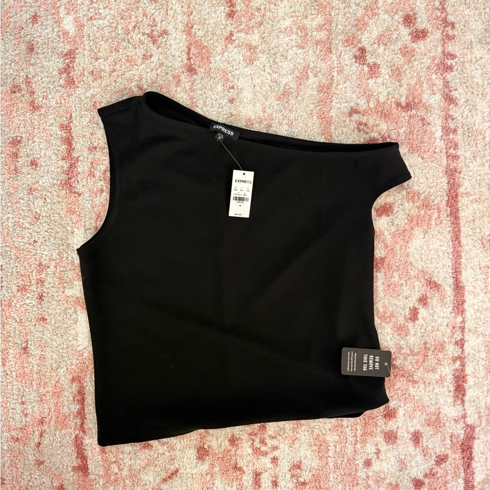 Elegant Black Side-Shoulder Top